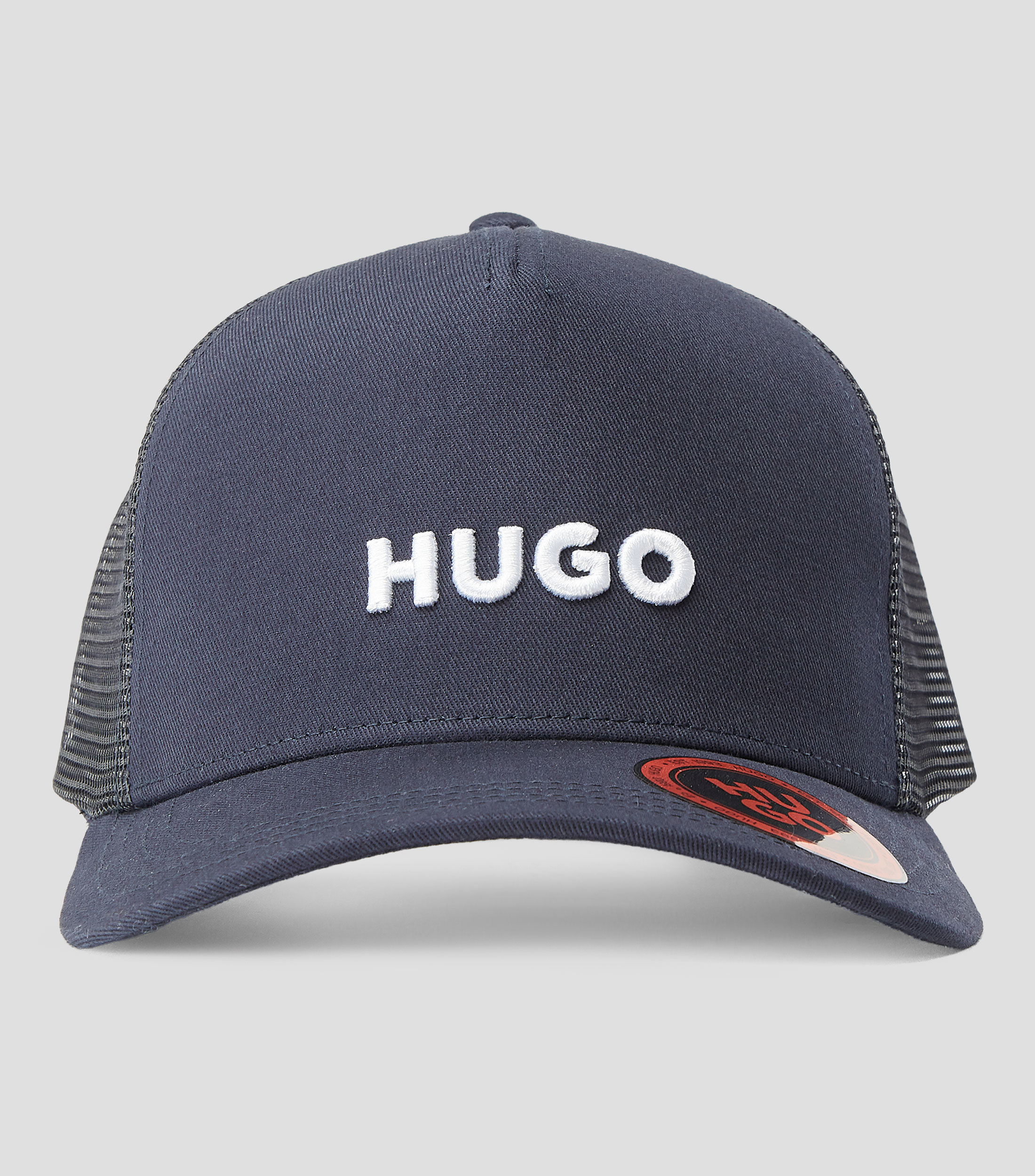 Gorra en sarga de algodón con paneles de malla Hombre